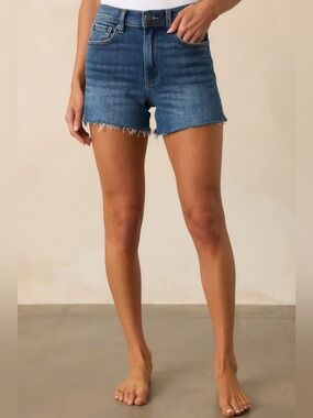 Hudson Raw Hem Dark Denim Cut Off Jean Shorts Size 32